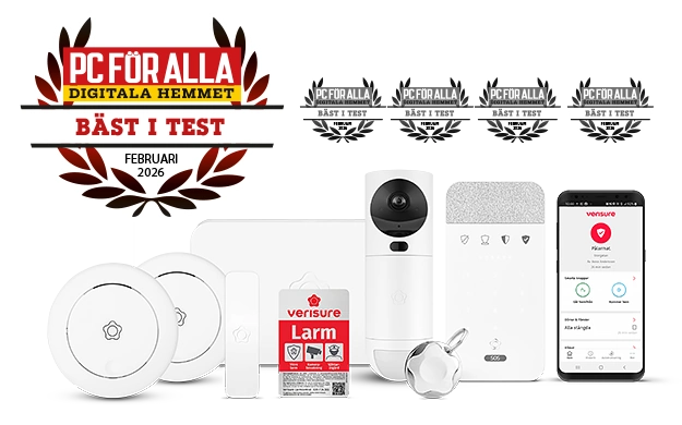 Verisure hemlarm är bäst i test 2026 enligt PC för Alla.